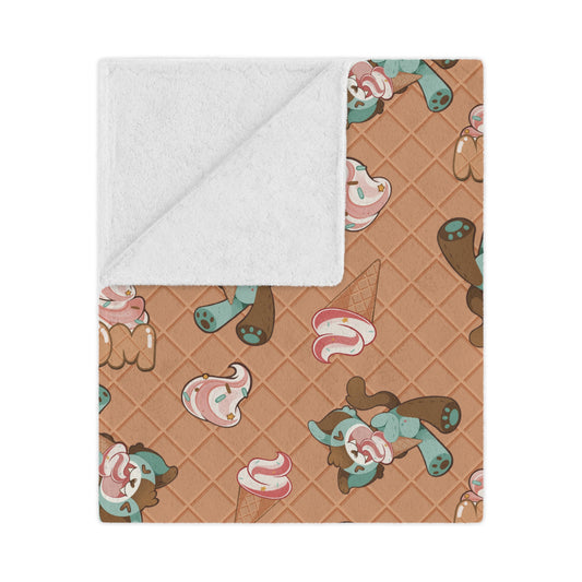 NOM Mint Chip Ice Cream - Premium Minky Soft Blanket