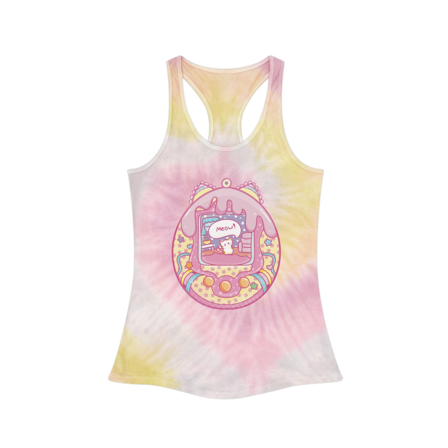 KityCrylics Original Meowagotchi Tie-Dye Tank