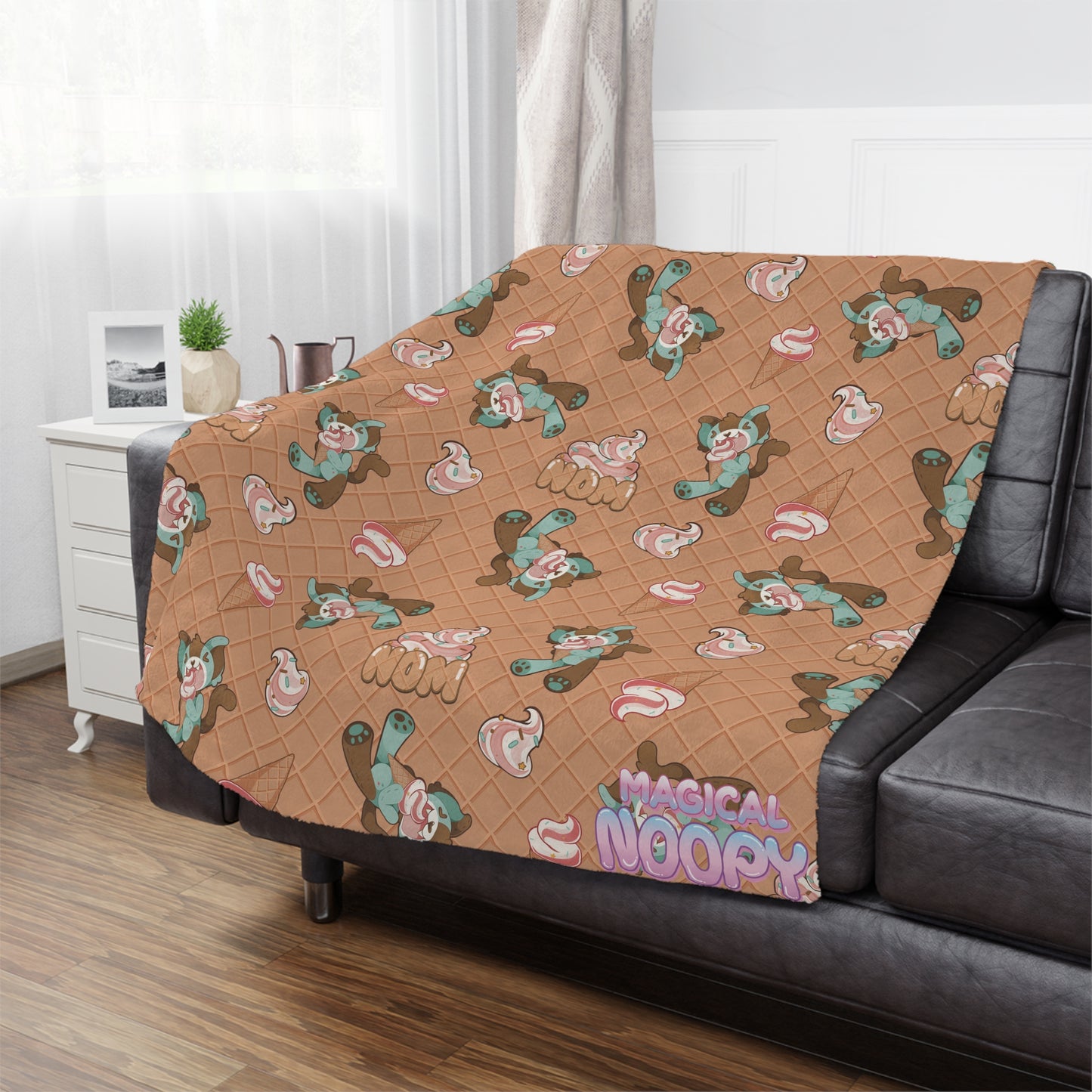 NOM Mint Chip Ice Cream - Premium Minky Soft Blanket