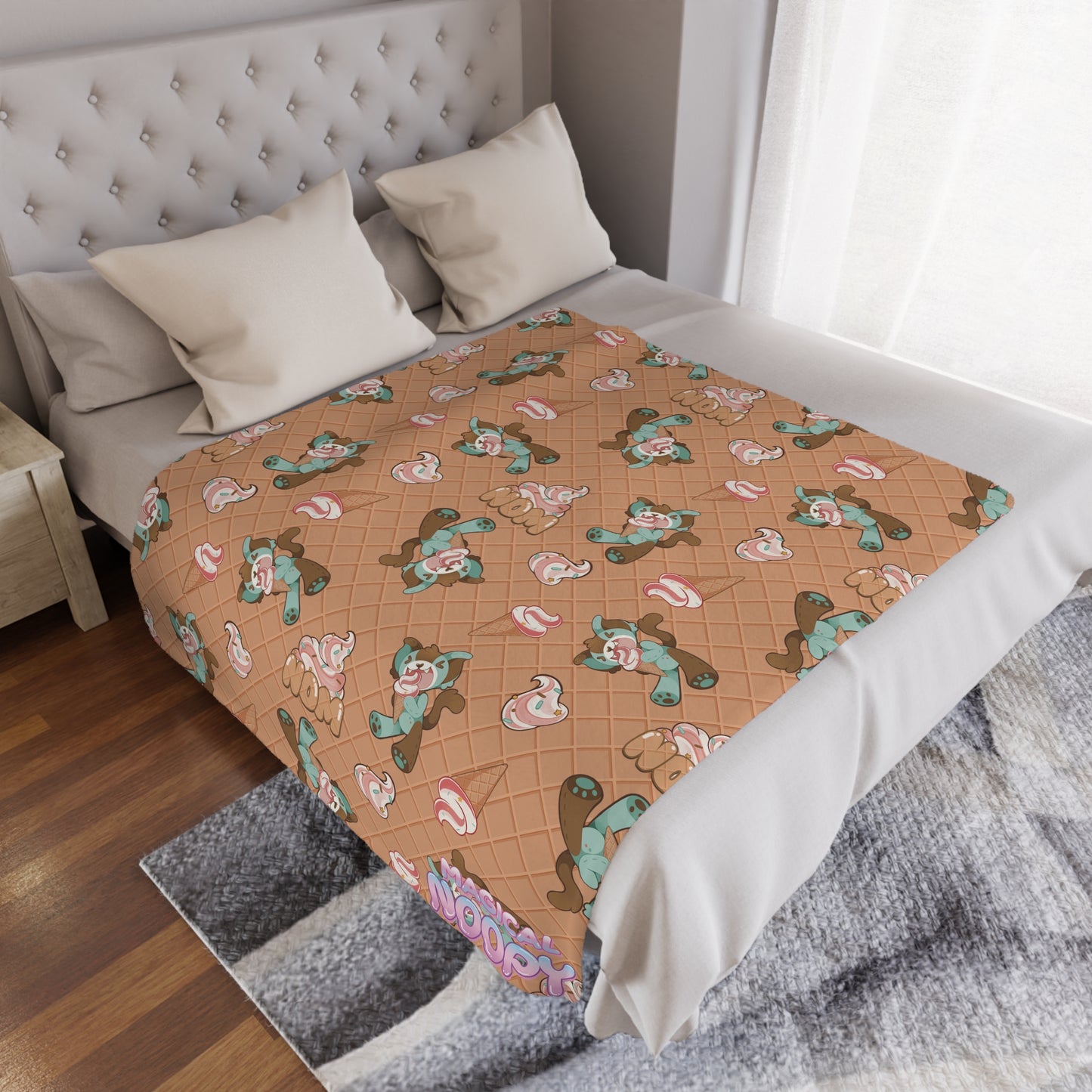 NOM Mint Chip Ice Cream - Premium Minky Soft Blanket