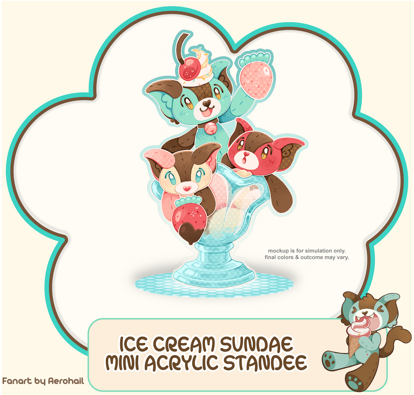Ice Cream Sundae Noopy Acrylic Standee