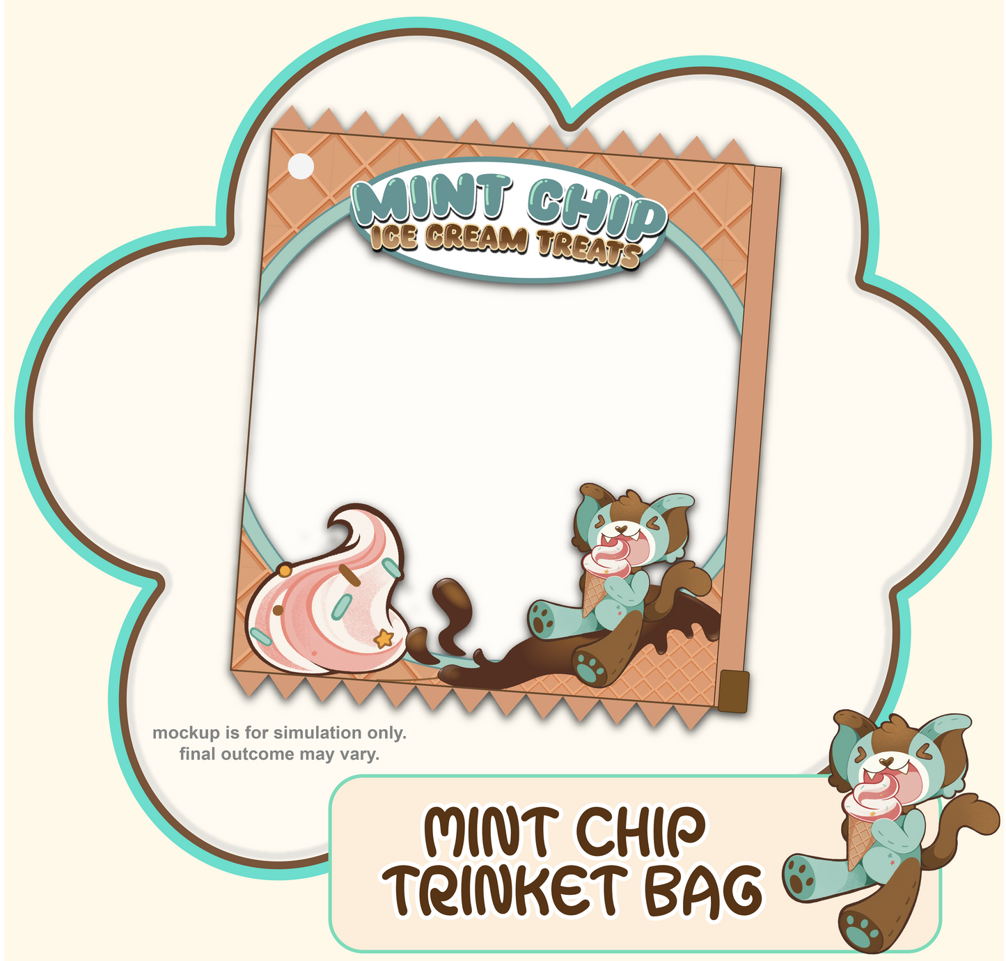 Ice Cream Sundae Faux Candy Trinket Bag