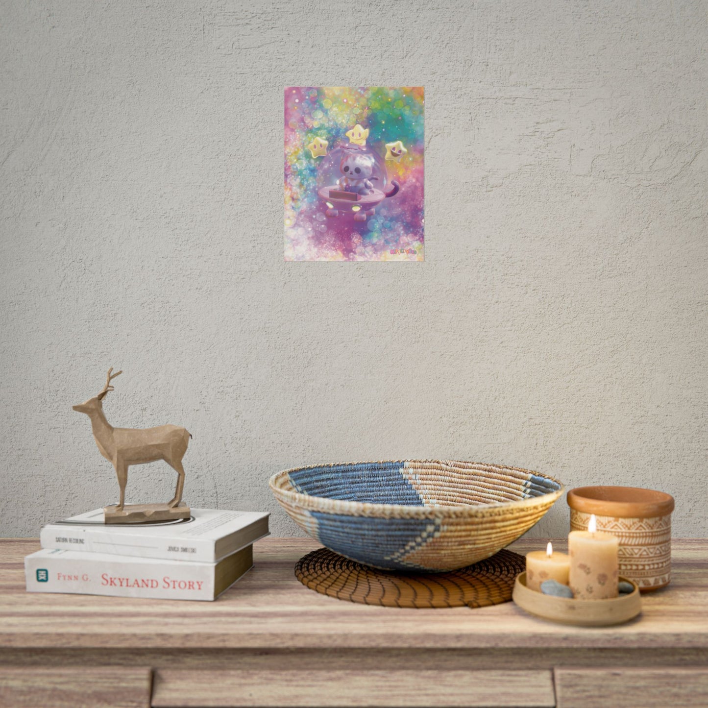 Space Kitty Cart 3D Art - Rolled Posters