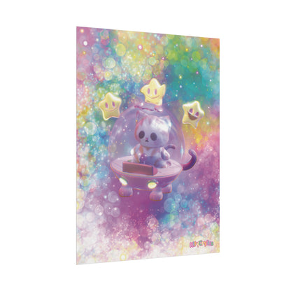 Space Kitty Cart 3D Art - Rolled Posters