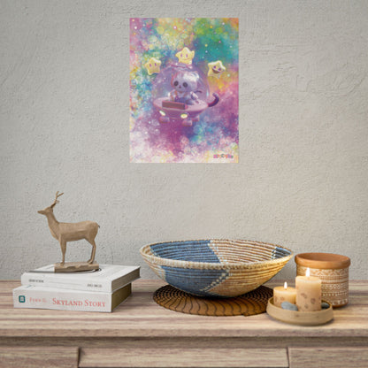 Space Kitty Cart 3D Art - Rolled Posters