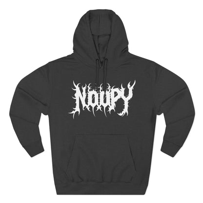 Black hoodie with white 'Noopy' logo 