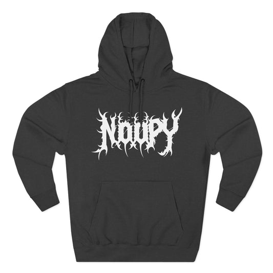 Black hoodie with white 'Noopy' logo 