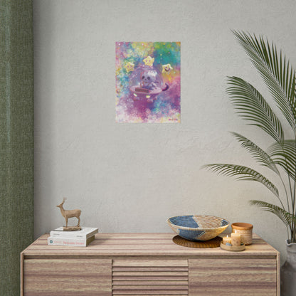 Space Kitty Cart 3D Art - Rolled Posters