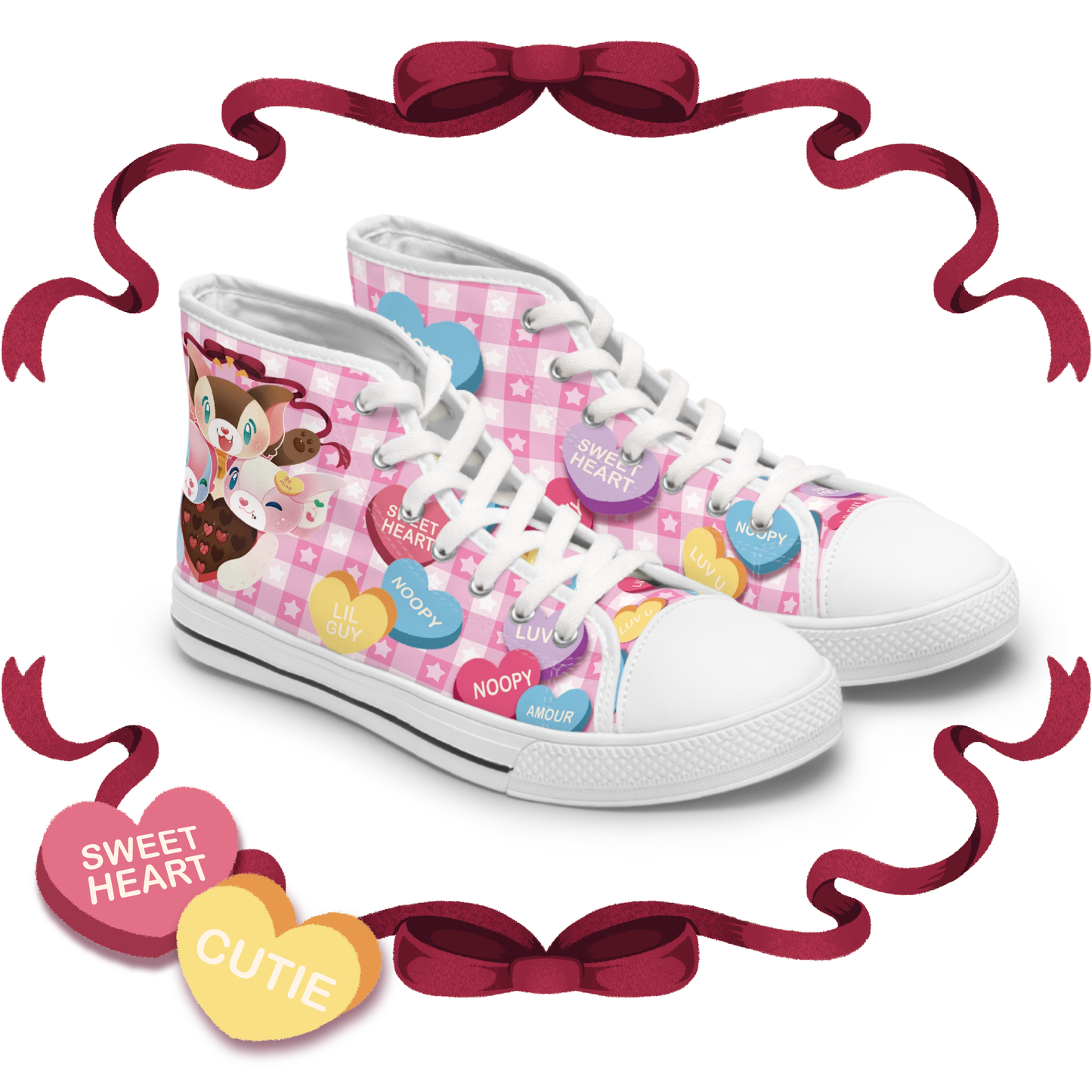 My Amour Sweet Heart - Women's High Top Sneakers