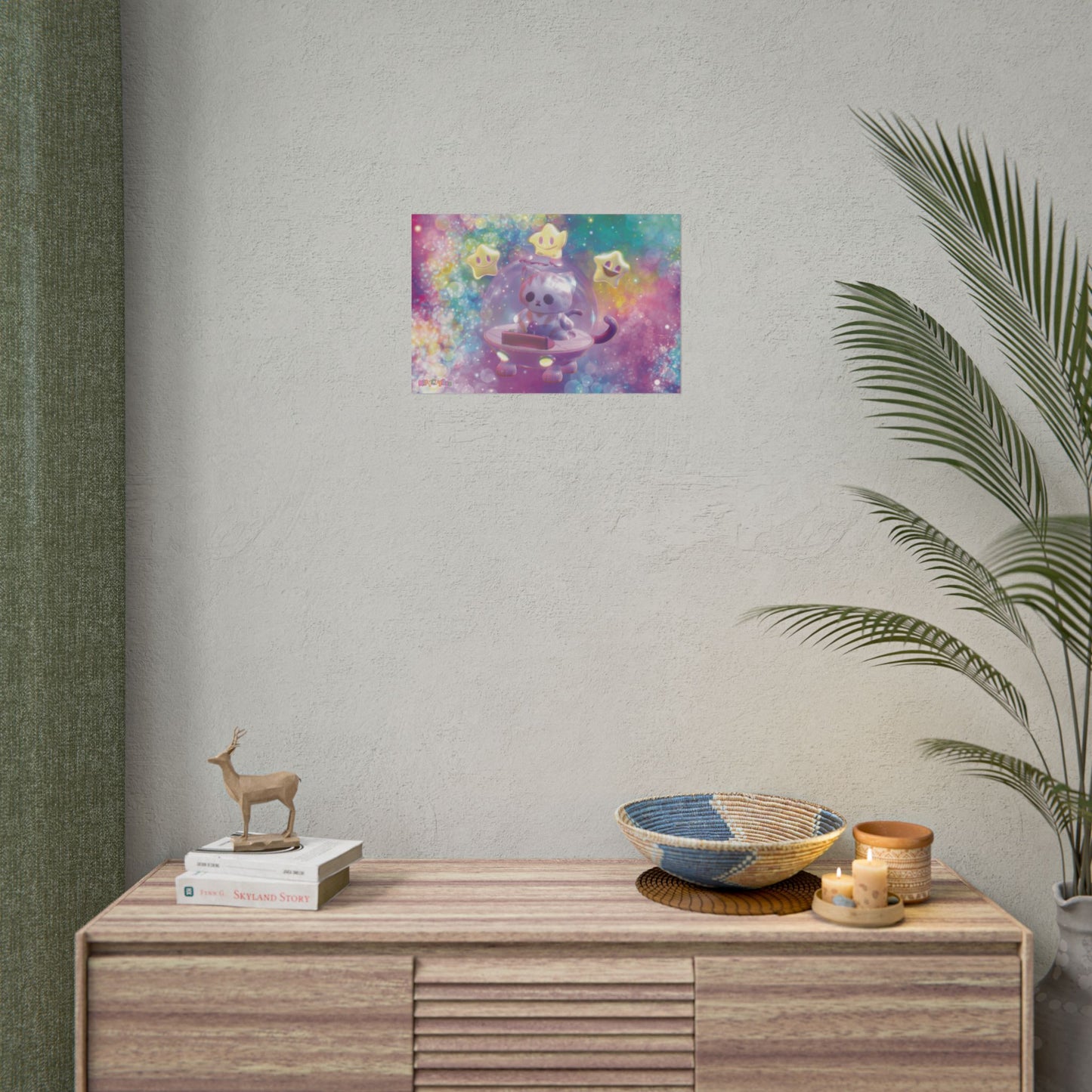 Space Kitty Cart 3D Art - Rolled Posters