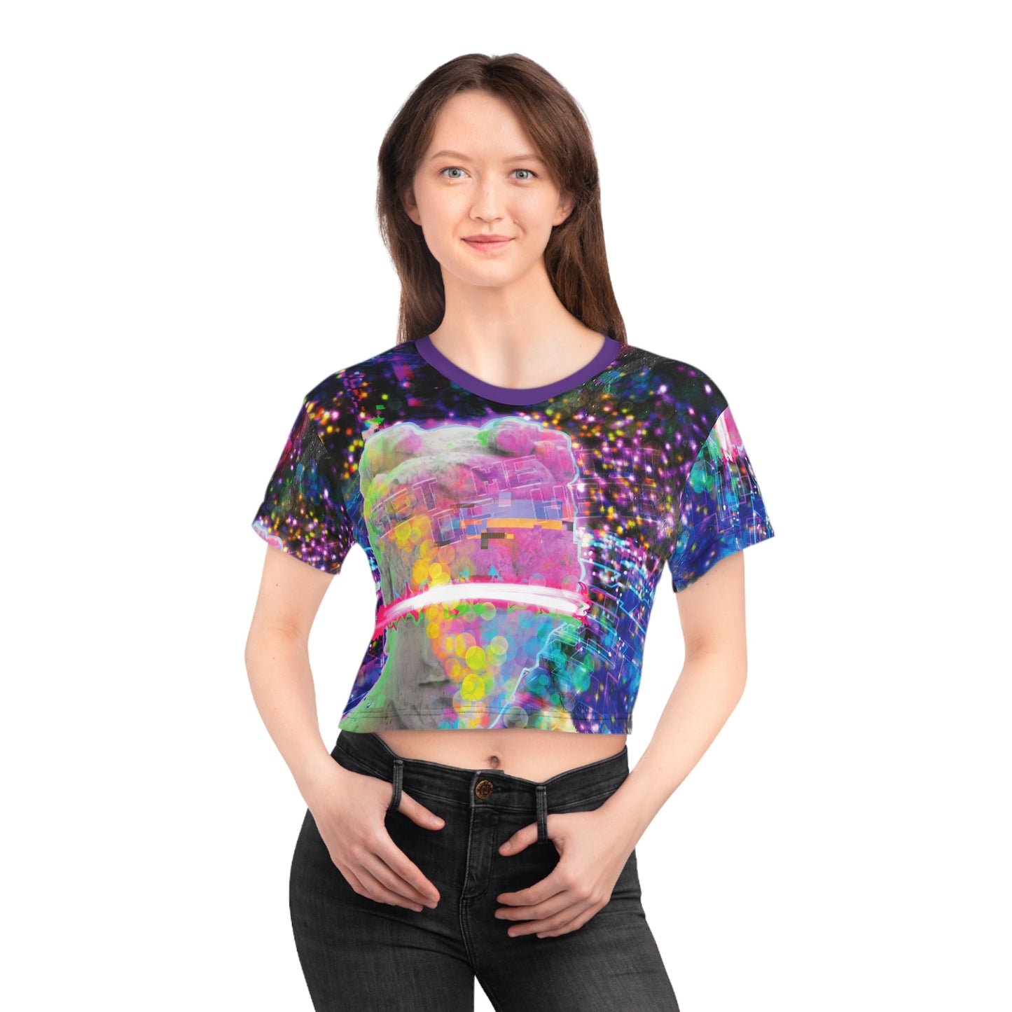 Get Me Put Of Here Darkwave AOP Crop Top