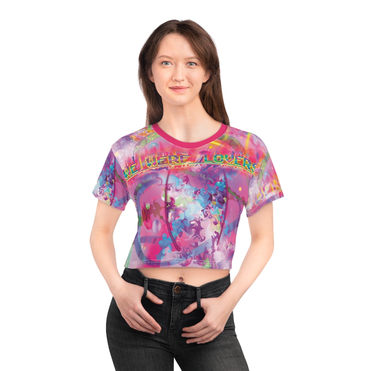 We Were Lovers Hyperwave 3D AOP Crop Top