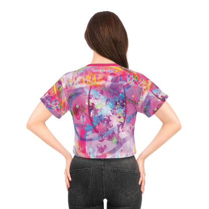 We Were Lovers Hyperwave 3D AOP Crop Top