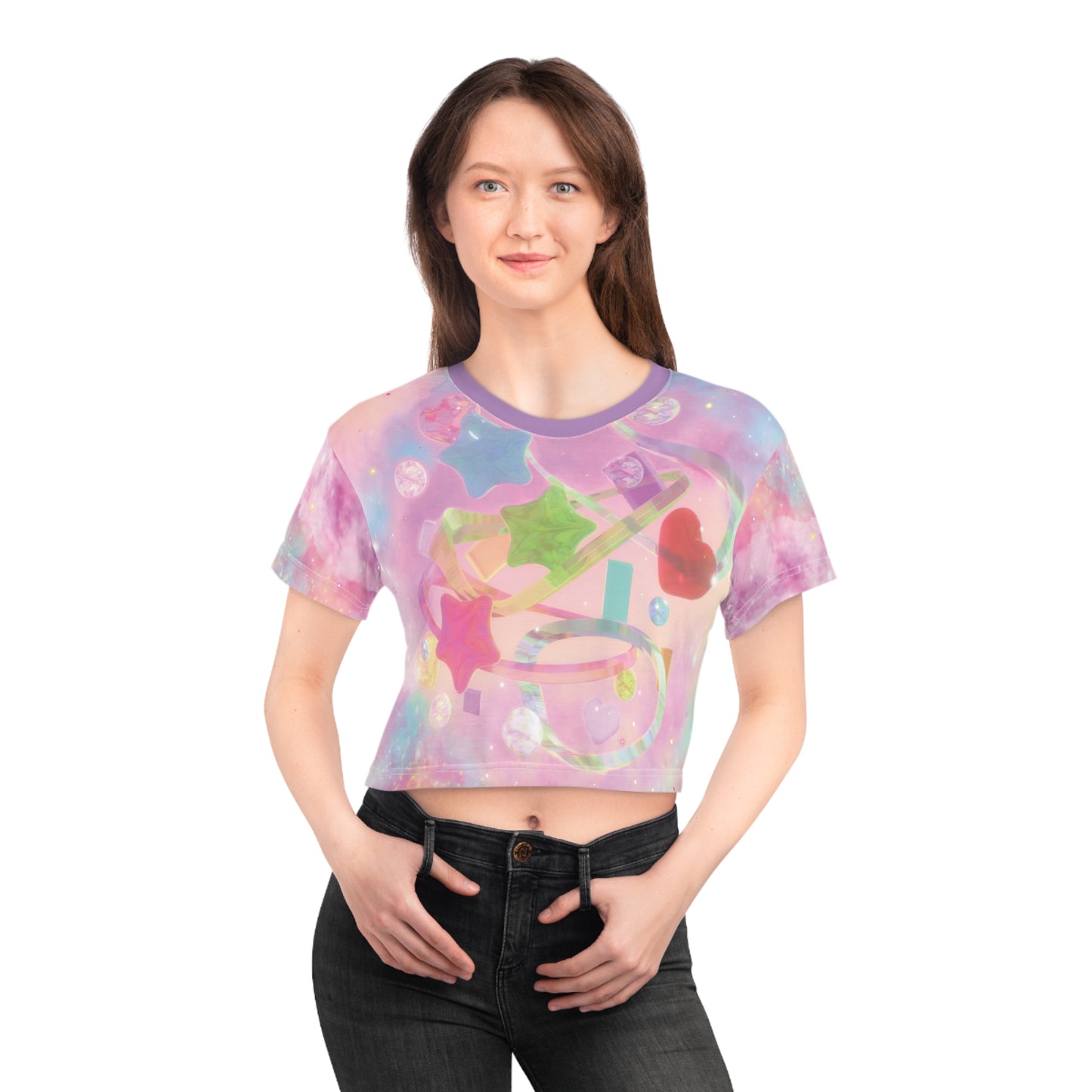 Glass Galaxy 3D AOP Crop Top