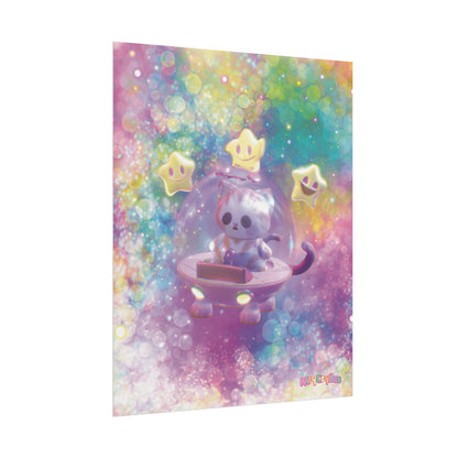 Space Kitty Cart 3D Art - Rolled Posters