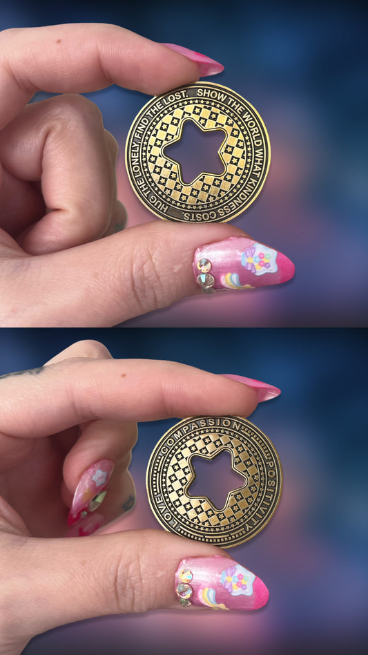 KINDNESS TOKEN & FIDGET ANTIQUED STAR TOKEN COIN SET