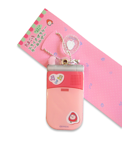 Tamagotchi Ichigotchi Glittery Flip Phone Photo Holder Acrylic Keychain