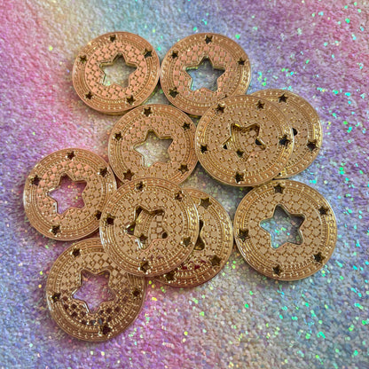 Brass Chrome Plated Star Token Chips [Pick Your Bundle!]