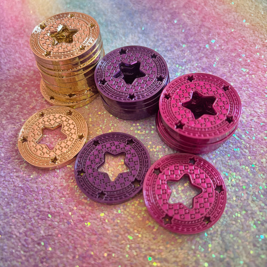 Brass Chrome Plated Star Token Chips [Pick Your Bundle!]