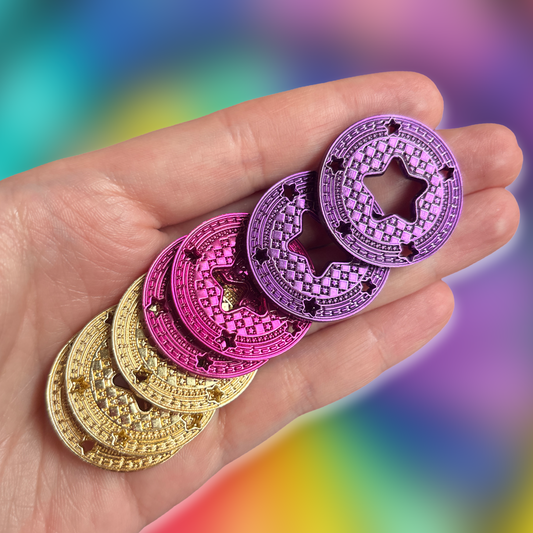 Brass Chrome Plated Star Token Chips [Pick Your Bundle!]
