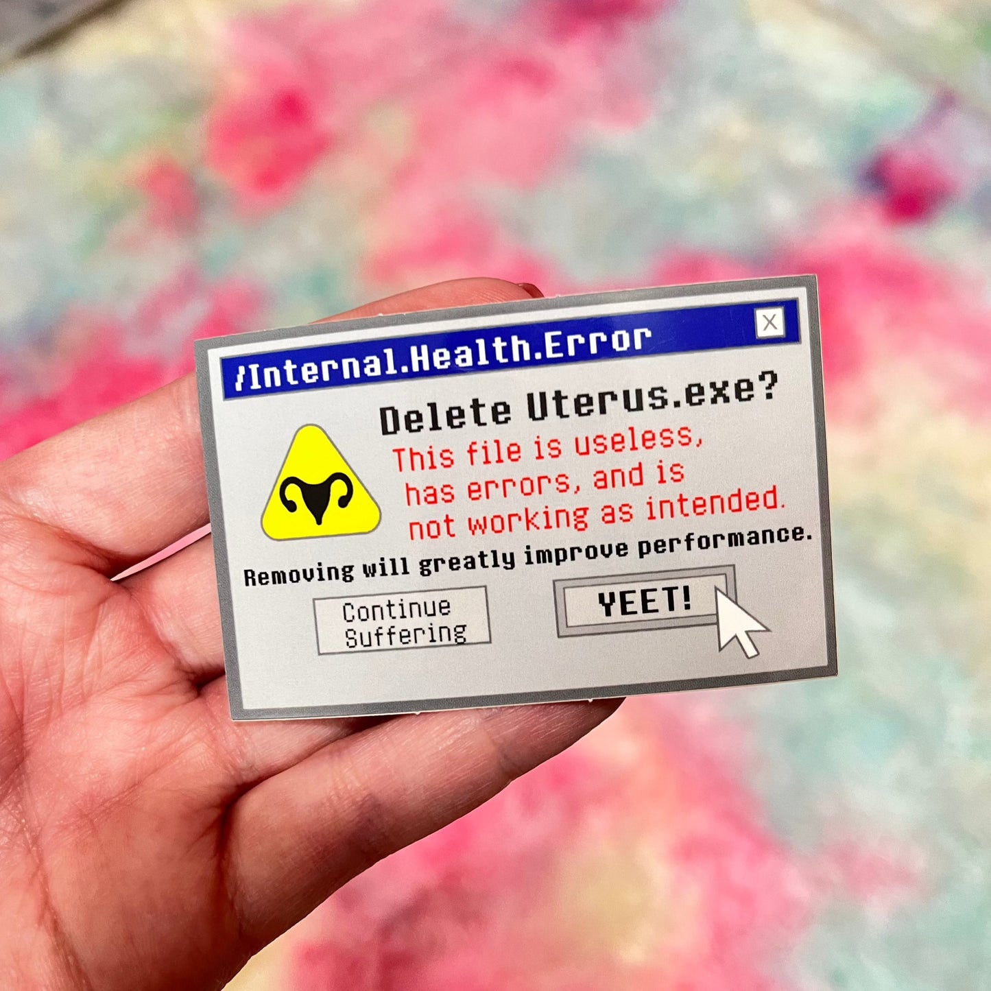 FUNDRAISER: Delete Uterus.exe Enamel Pin / Sticker