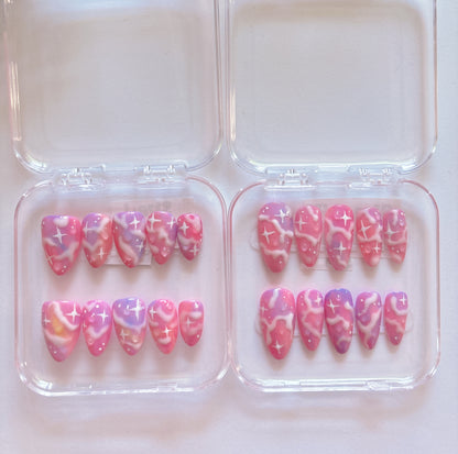 Kawaii Handmade Nebula Galaxy Press On Nails OOAK - Ready To Ship!