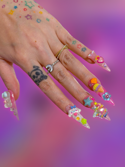 Kawaii Chunky Junky OOAK Press On Nails - XXL Stiletto