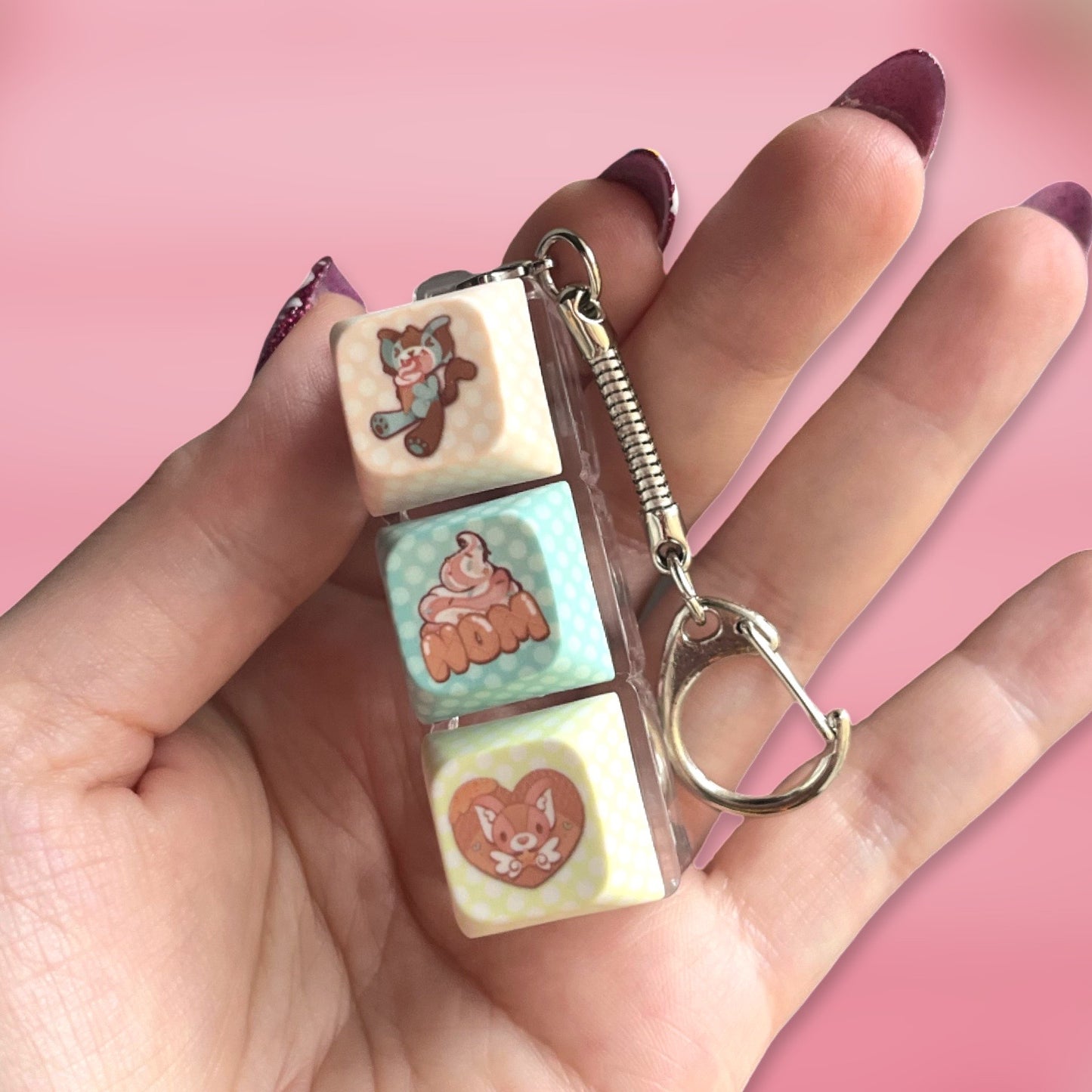 Noopy 3-Key Cap Fidget Keychain