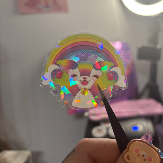 Rainbow Cooper Magical Noopy Clear Holo Sticker