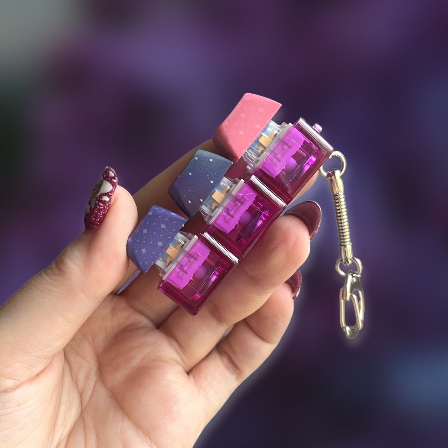 Noop3 3-Key Cap Fidget Keychain