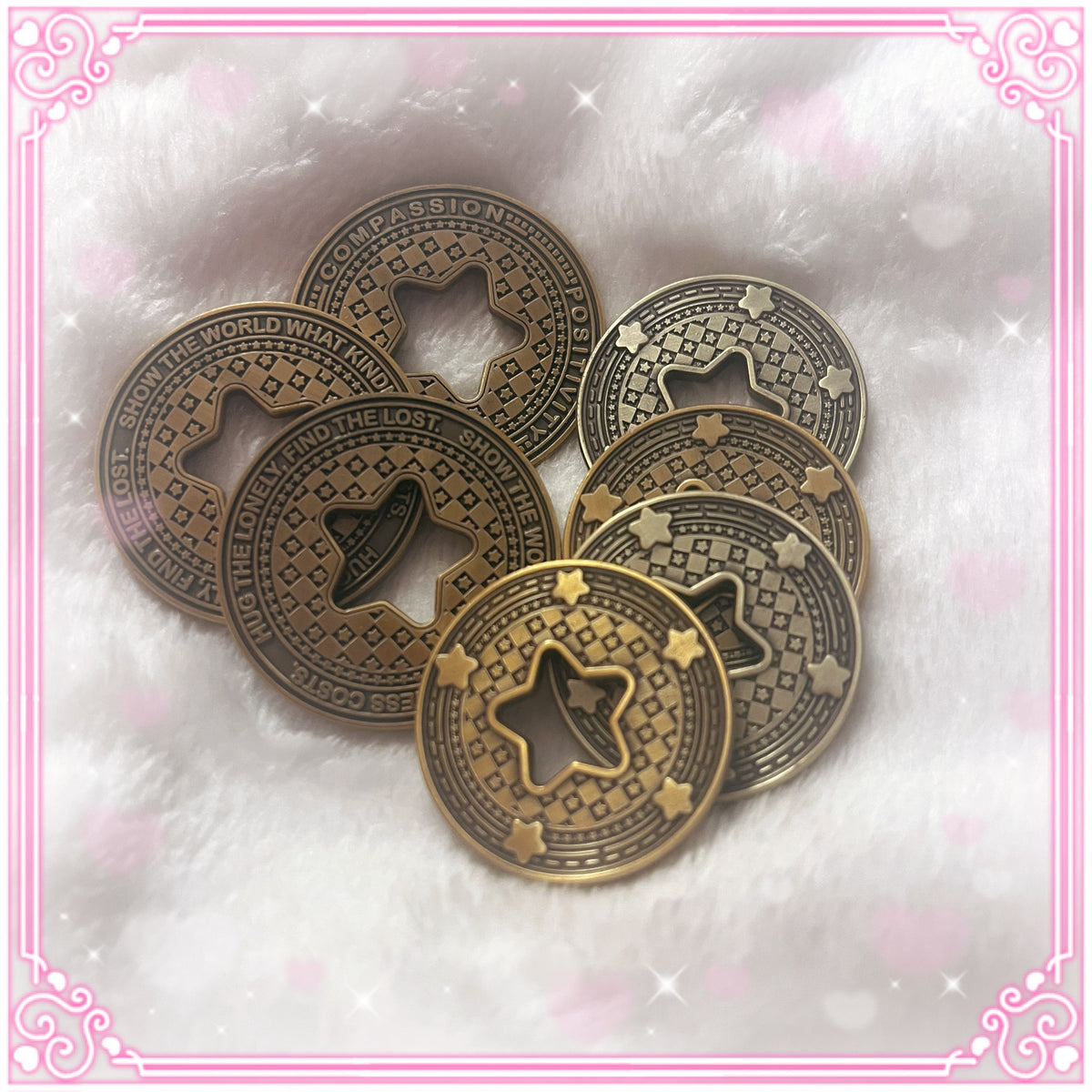 KINDNESS TOKEN & FIDGET ANTIQUED STAR TOKEN COIN SET