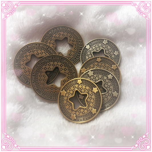 KINDNESS TOKEN & FIDGET ANTIQUED STAR TOKEN COIN SET