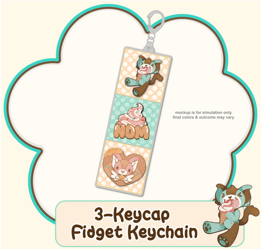 Noopy 3-Key Cap Fidget Keychain [PREORDER]
