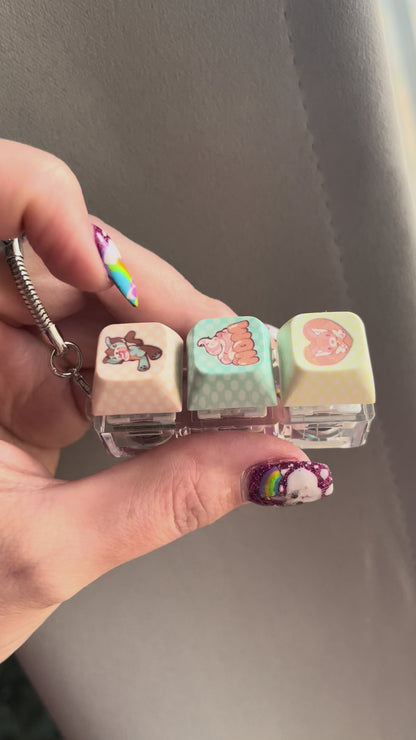 Noopy 3-Key Cap Fidget Keychain