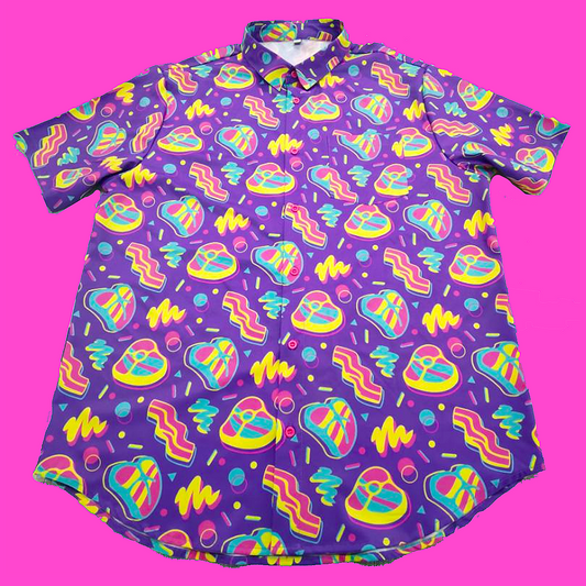 Meat Arcade Button-up Shirt by Snughouls