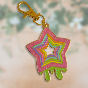 Drippy Rainbow Star (Logo) Enamel Keychain