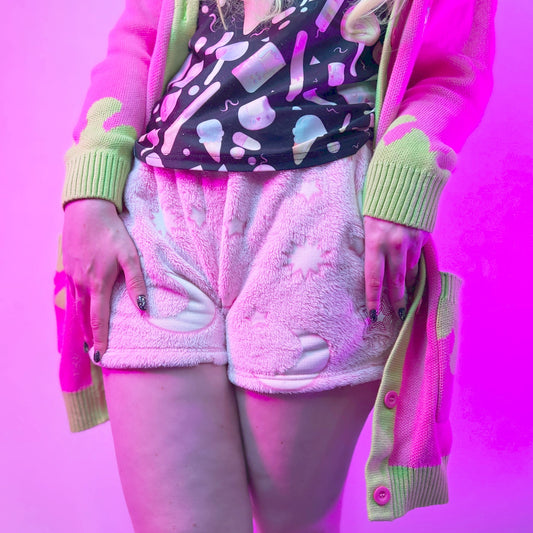 Pink Fluffy Stars & Moon Shorts